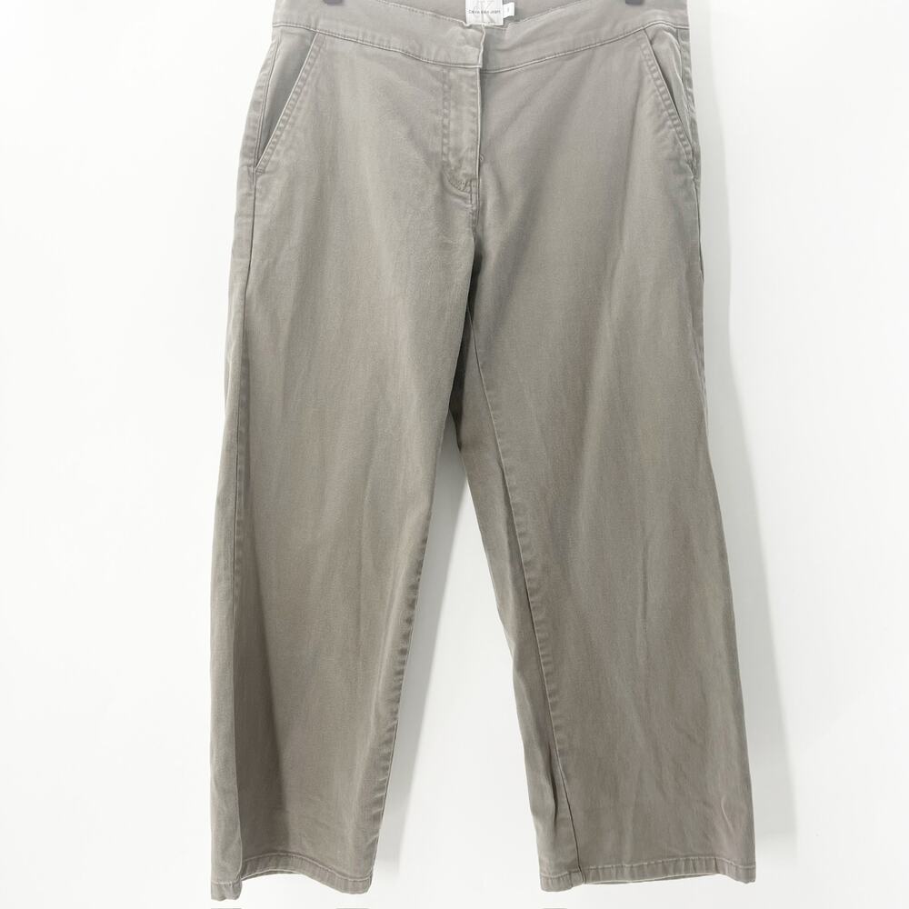 Calvin Klein Women's 6 Gray Relaxed Fit Straight Leg Trouser Pants Size 6